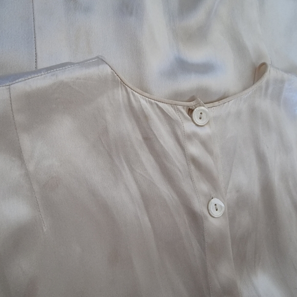 Women's vintage pearl white satin top size 36 - Picture 12 of 14